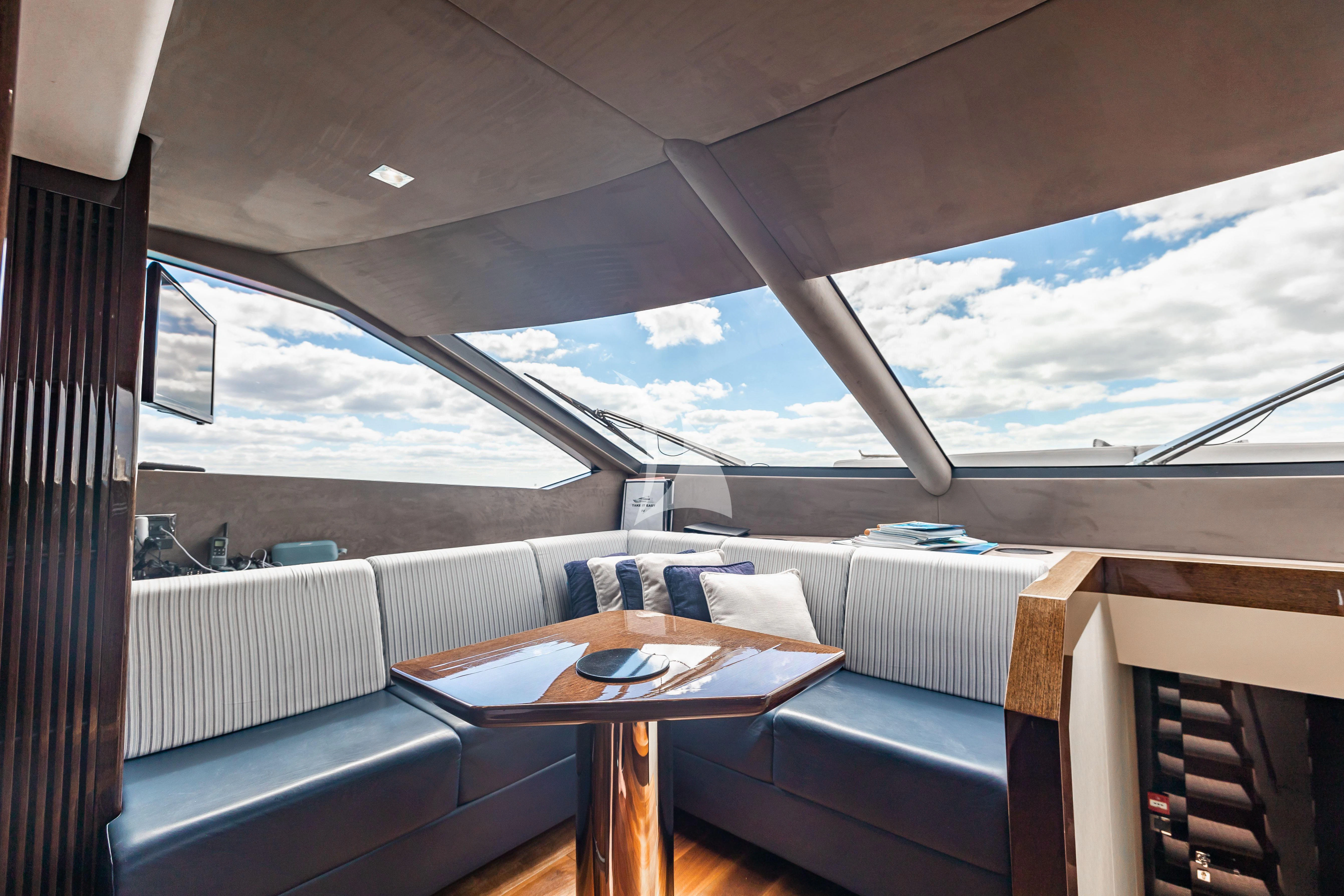 inside of a car aboard GOLDEN OURS Yacht for Sale