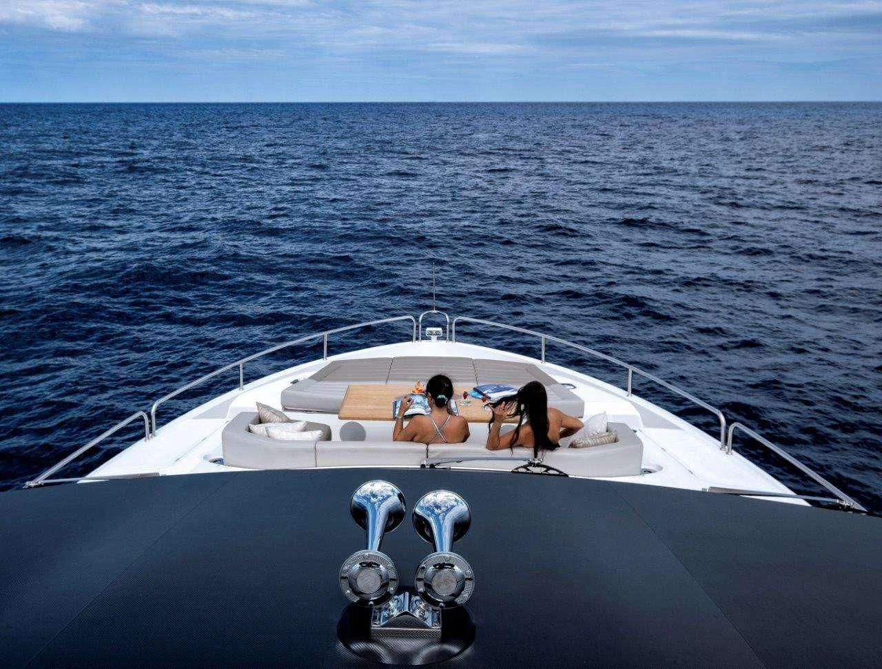 a group of people on a boat aboard GOLDEN OURS Yacht for Sale