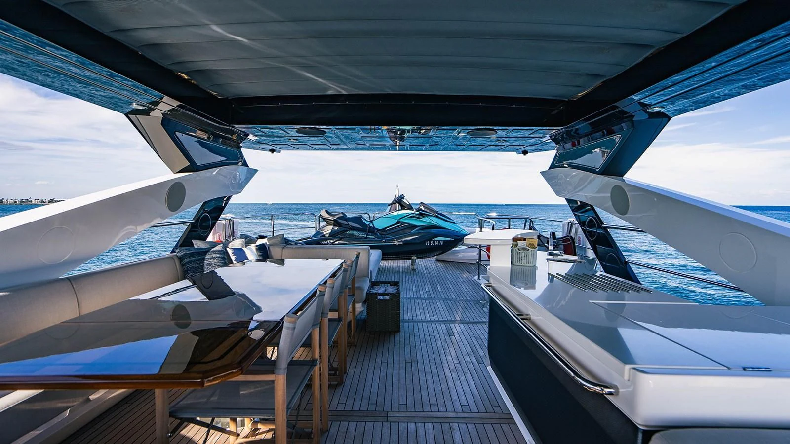 a boat deck with many boats aboard GOLDEN OURS Yacht for Sale