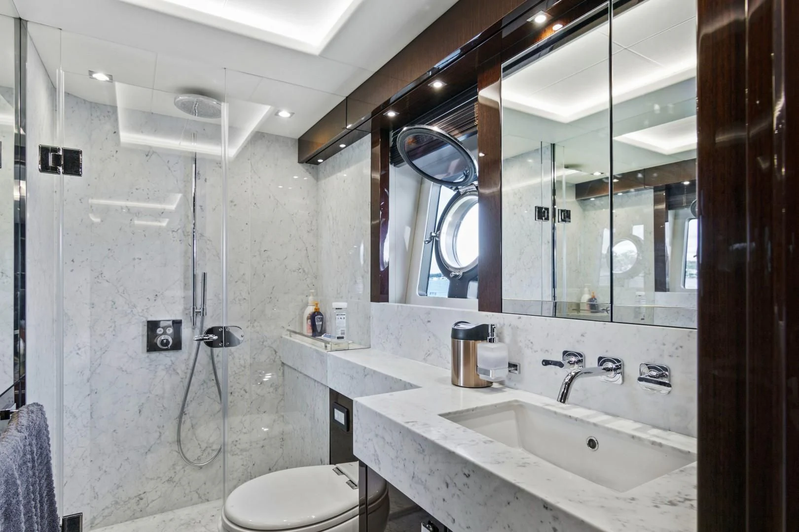 a bathroom with a sink and a toilet aboard GOLDEN OURS Yacht for Sale
