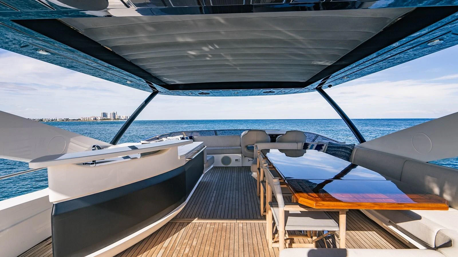 a boat on a deck aboard GOLDEN OURS Yacht for Sale