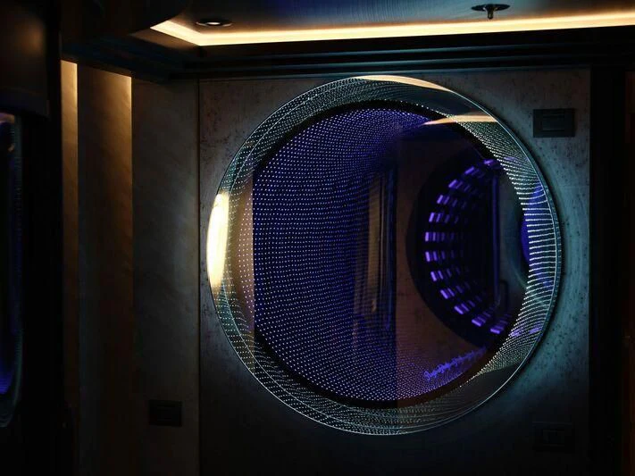 a close up of a speaker aboard GALAXY Yacht for Sale