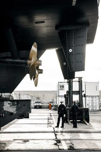 a plane is being prepared for flight aboard GALAXY Yacht for Sale