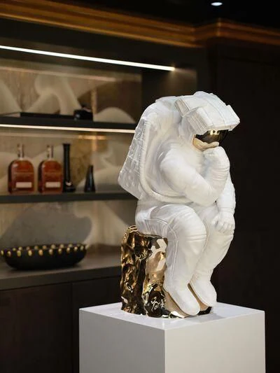 a person in a white suit aboard GALAXY Yacht for Sale