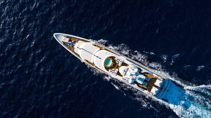 a satellite in space aboard GALAXY Yacht for Sale