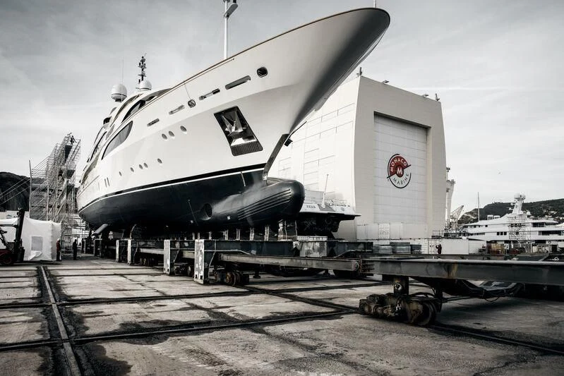 a large military plane aboard GALAXY Yacht for Sale