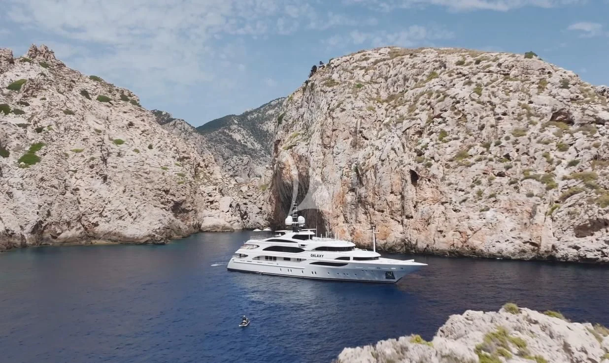 a boat in the water aboard GALAXY Yacht for Sale