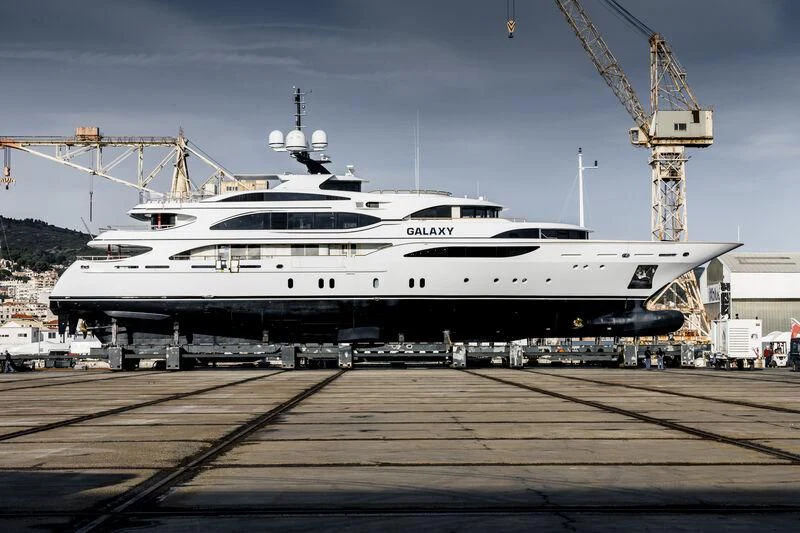 a large white ship aboard GALAXY Yacht for Sale