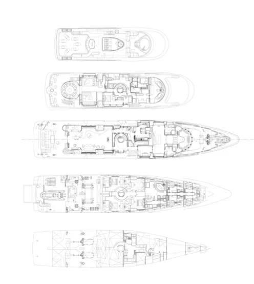 diagram, engineering drawing aboard GALAXY Yacht for Sale
