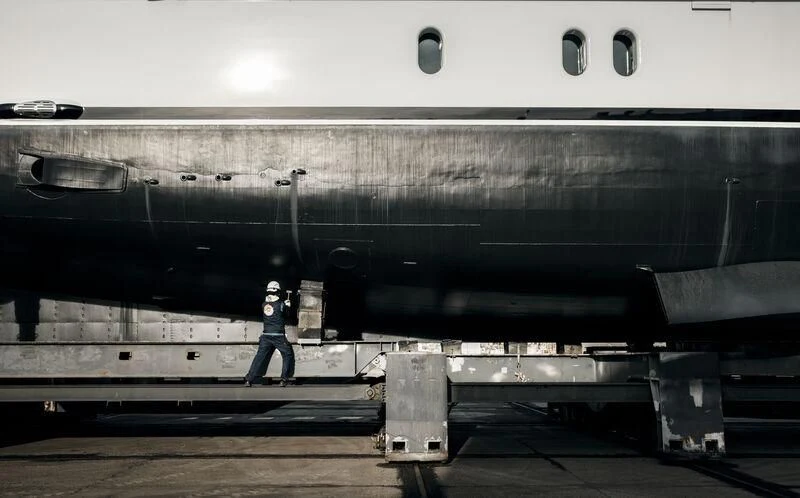 a person walking on a train platform aboard GALAXY Yacht for Sale