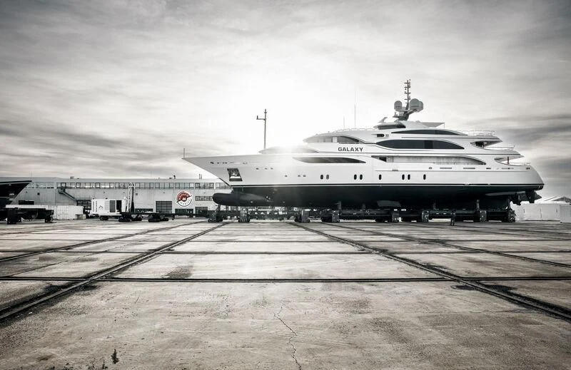 a large white ship aboard GALAXY Yacht for Sale