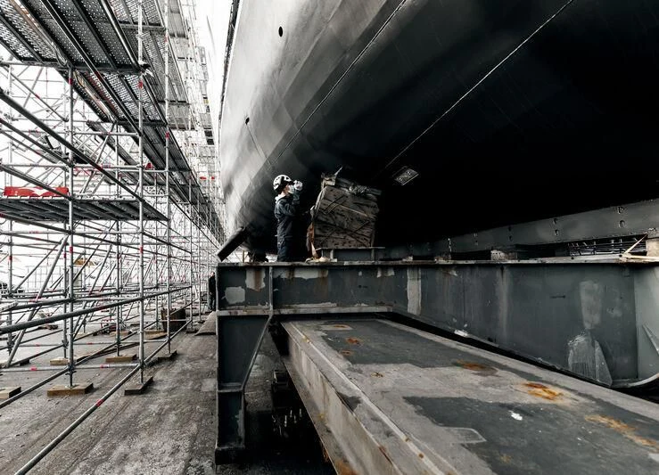 a person working on a construction site aboard GALAXY Yacht for Sale