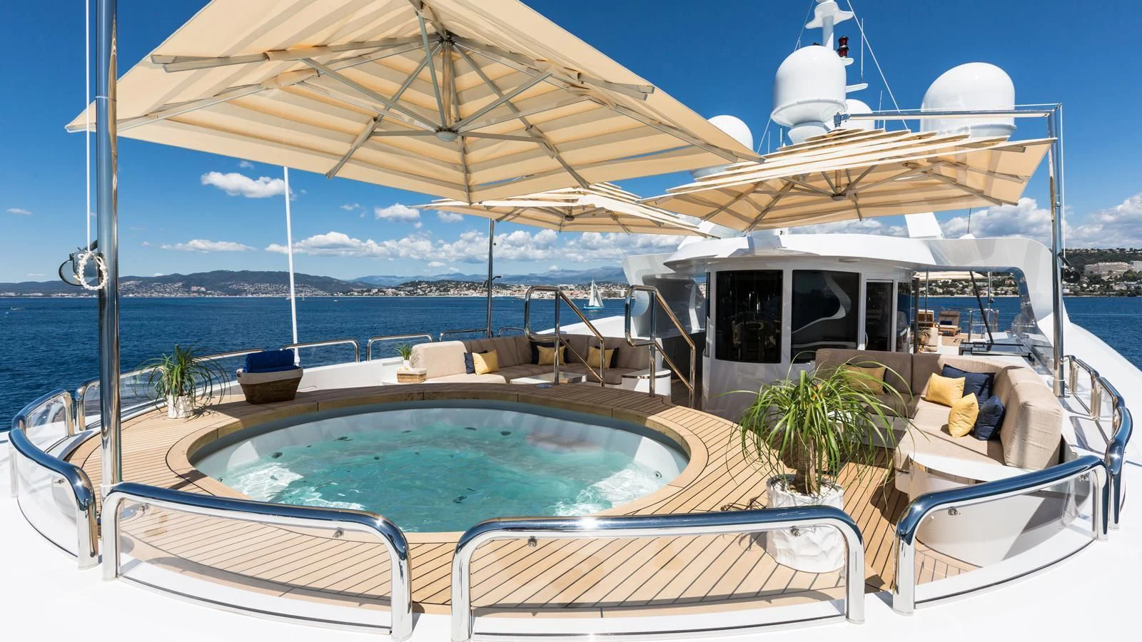 a pool on a deck aboard GALAXY Yacht for Sale