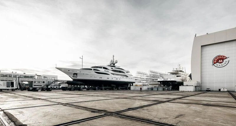 a plane parked in a parking lot aboard GALAXY Yacht for Sale
