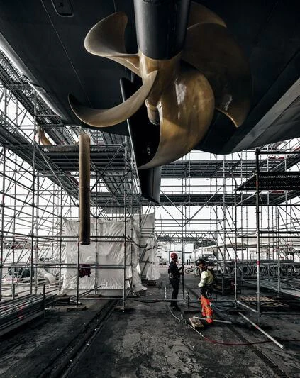 a large machine with a few people aboard GALAXY Yacht for Sale