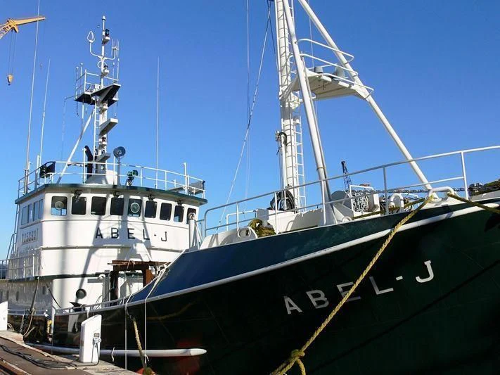 a large boat docked aboard ABEL J Yacht for Sale