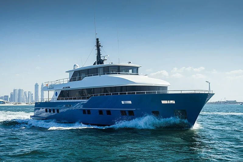 a boat on the water aboard DIGNITY Yacht for Sale