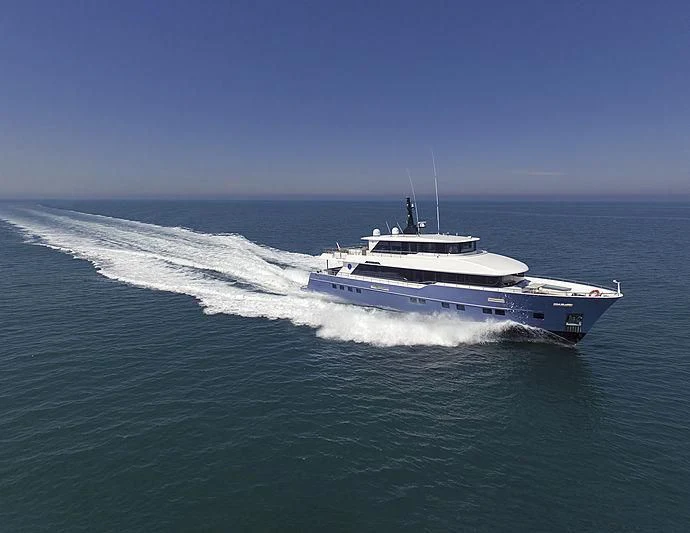a boat on the water aboard DIGNITY Yacht for Sale
