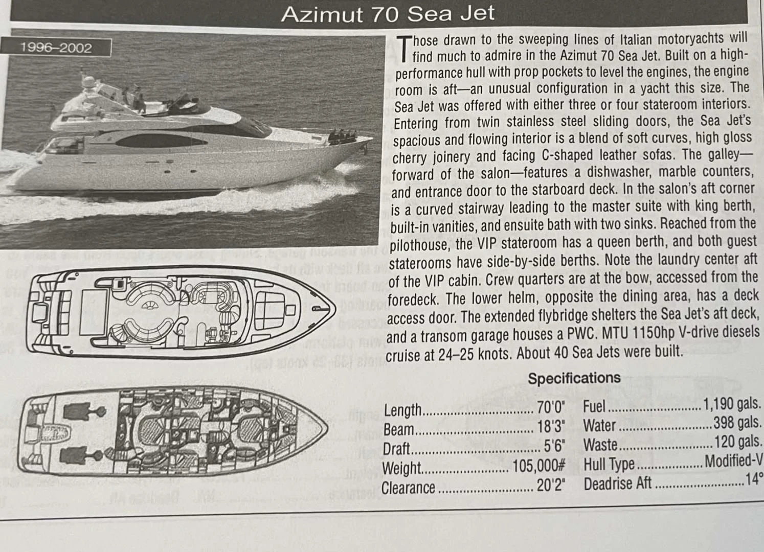 a page of a book aboard NUEVA OLA Yacht for Sale