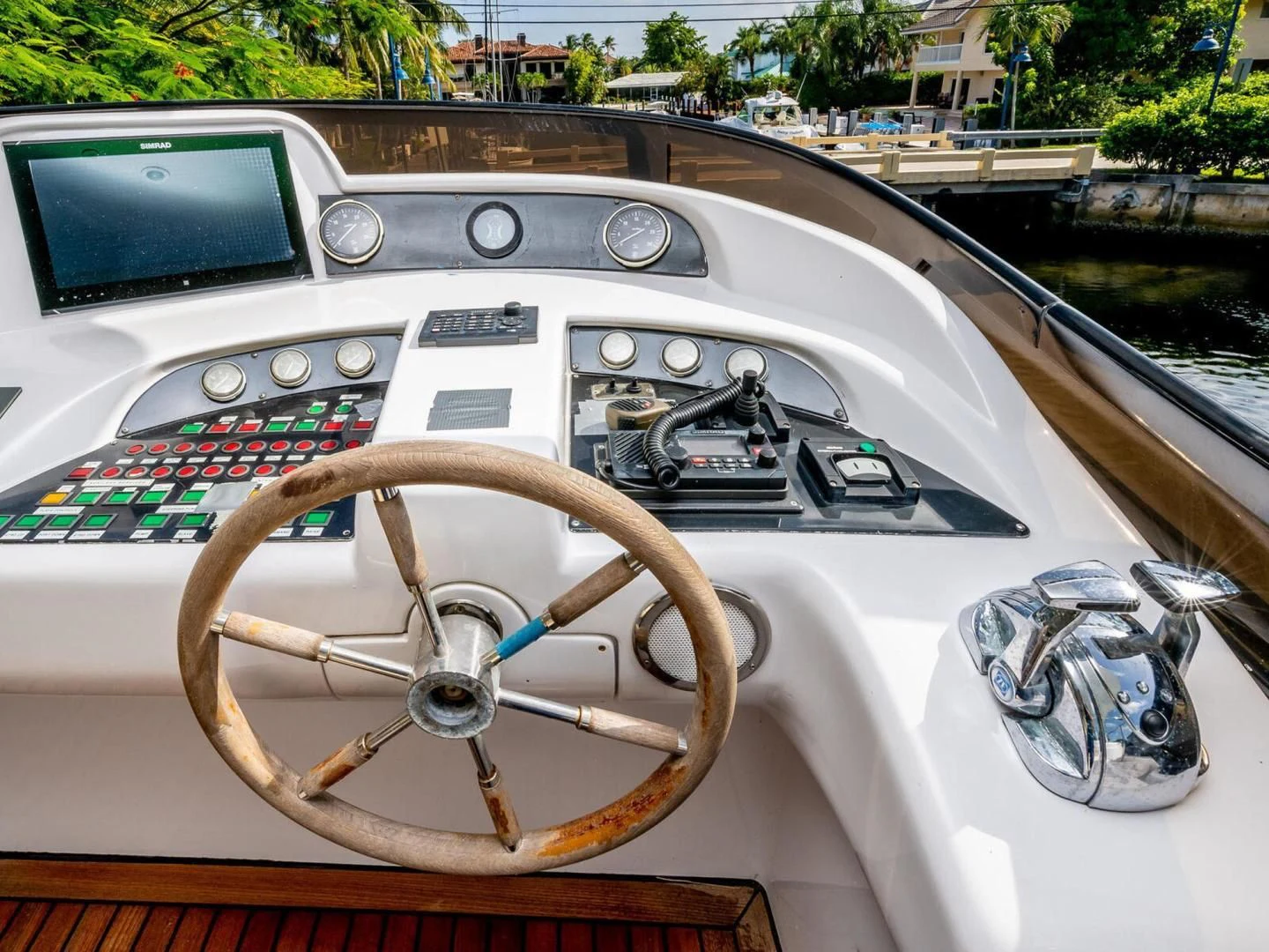 the inside of a car aboard NUEVA OLA Yacht for Sale