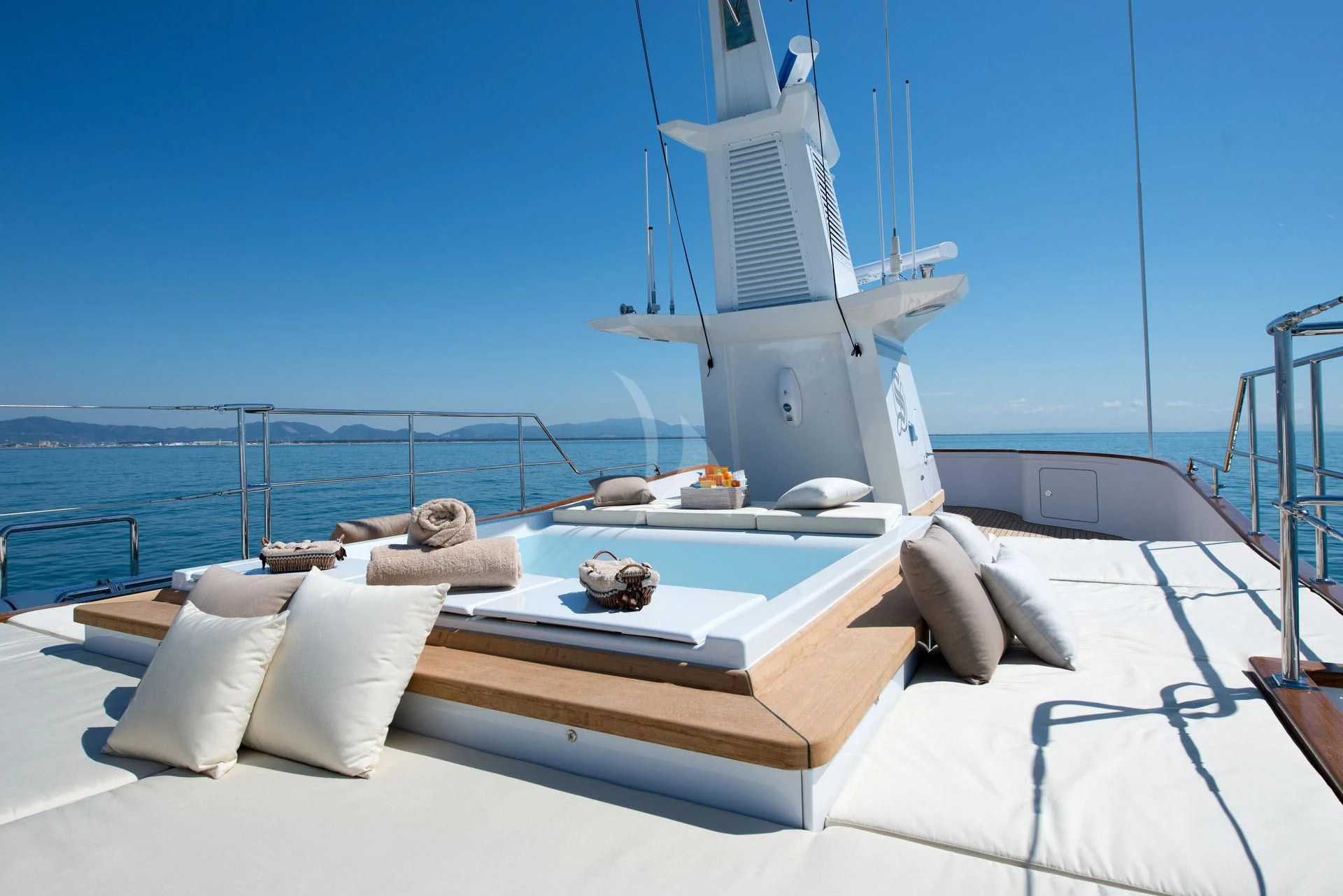 a bed on a boat aboard SIRAHMY Yacht for Sale