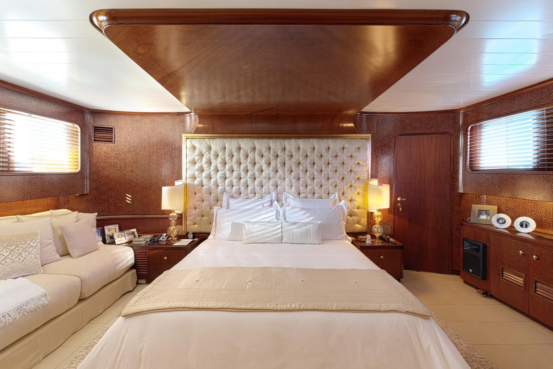 a room with two beds aboard SIRAHMY Yacht for Sale
