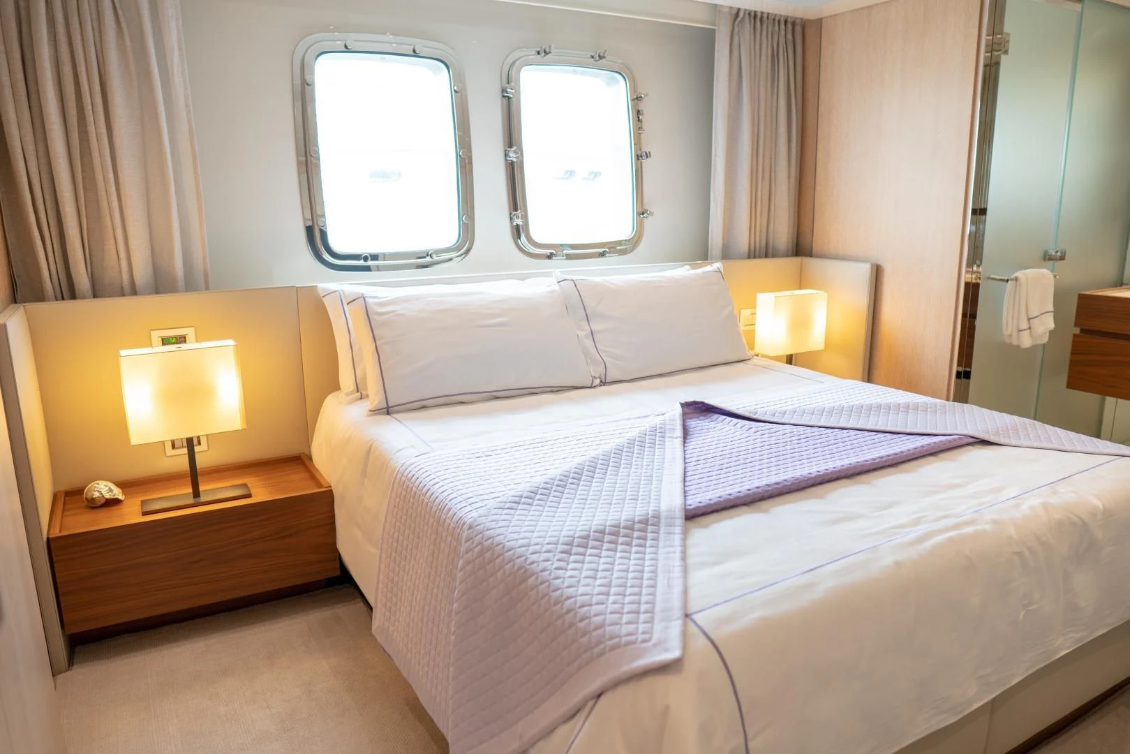 a hotel room with a bed aboard GOLDEN YACHT Yacht for Sale
