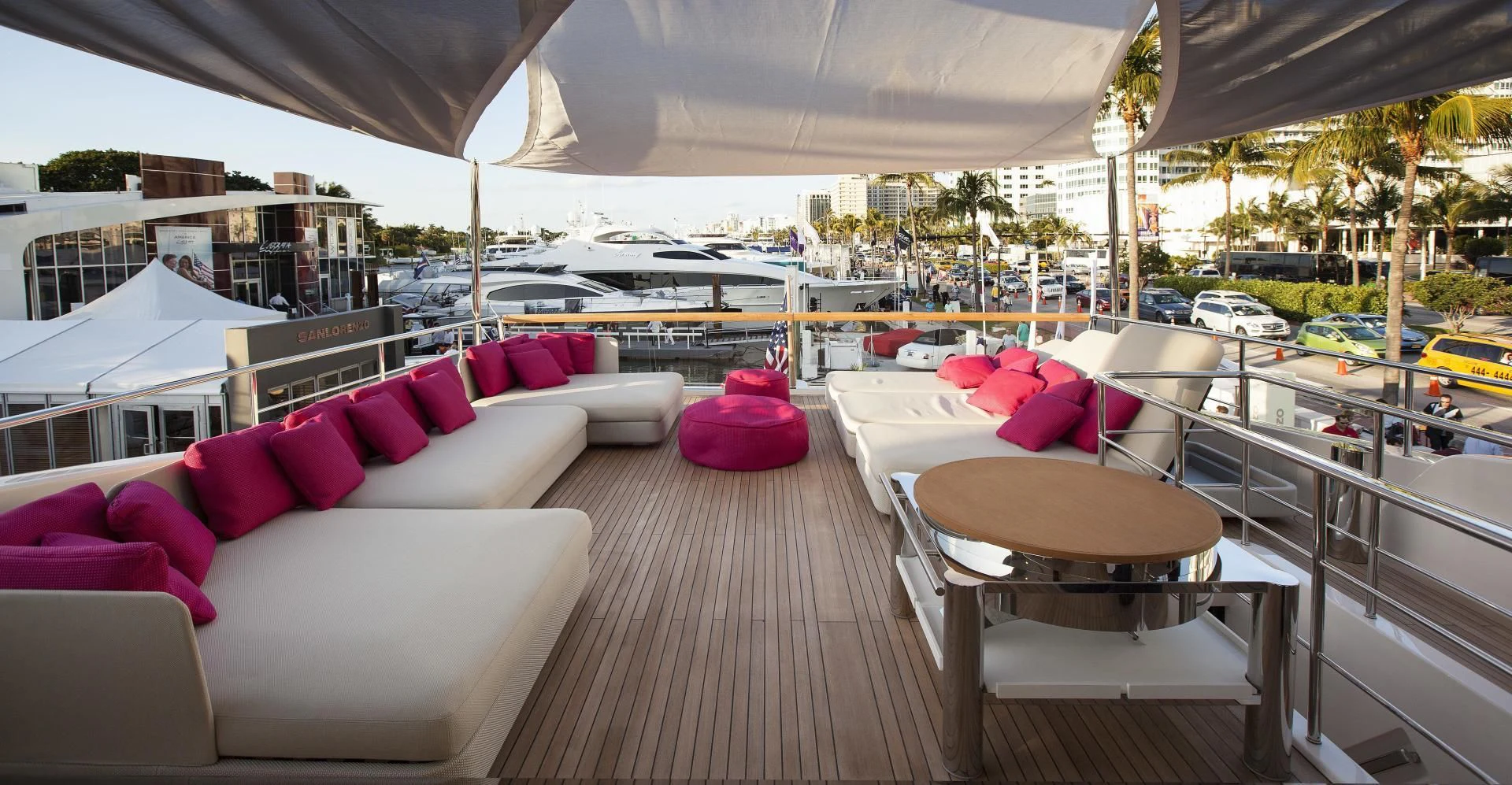 a large living room with a patio aboard GOLDEN YACHT Yacht for Sale