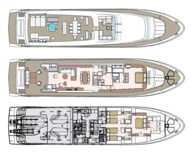 diagram, engineering drawing aboard GOLDEN YACHT Yacht for Sale