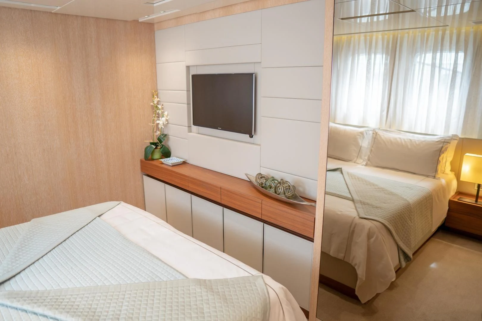 a room with two beds aboard GOLDEN YACHT Yacht for Sale