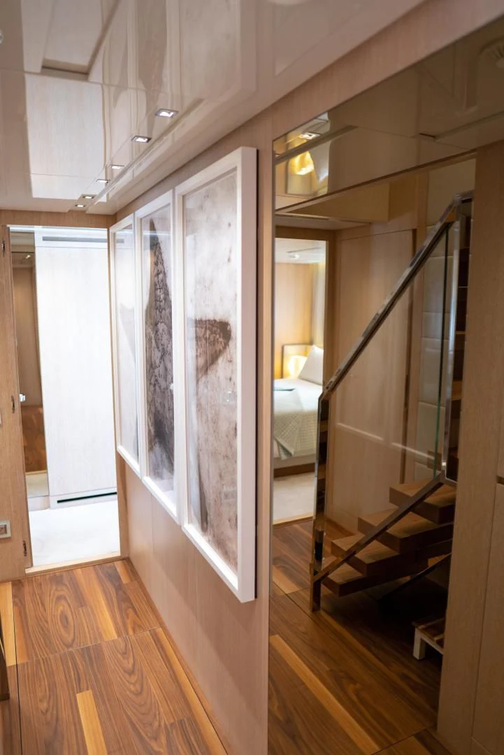a room with a bed and a door aboard GOLDEN YACHT Yacht for Sale