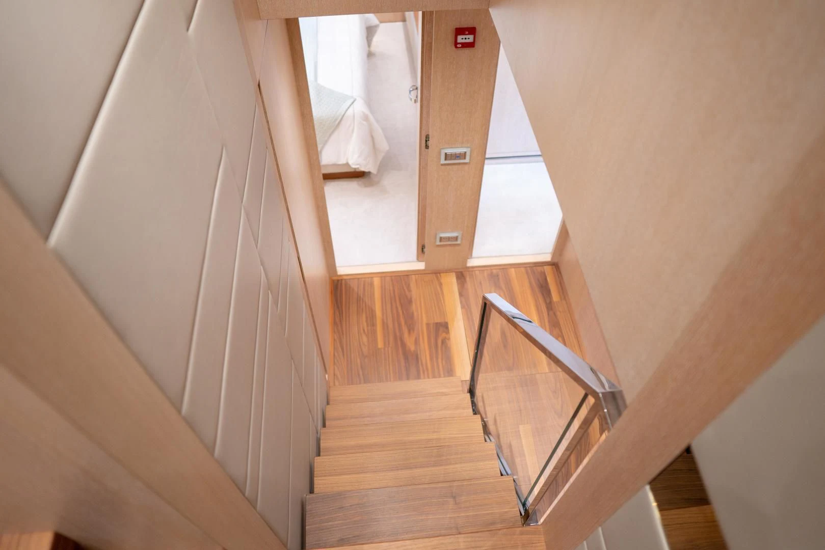 a staircase with a railing aboard GOLDEN YACHT Yacht for Sale