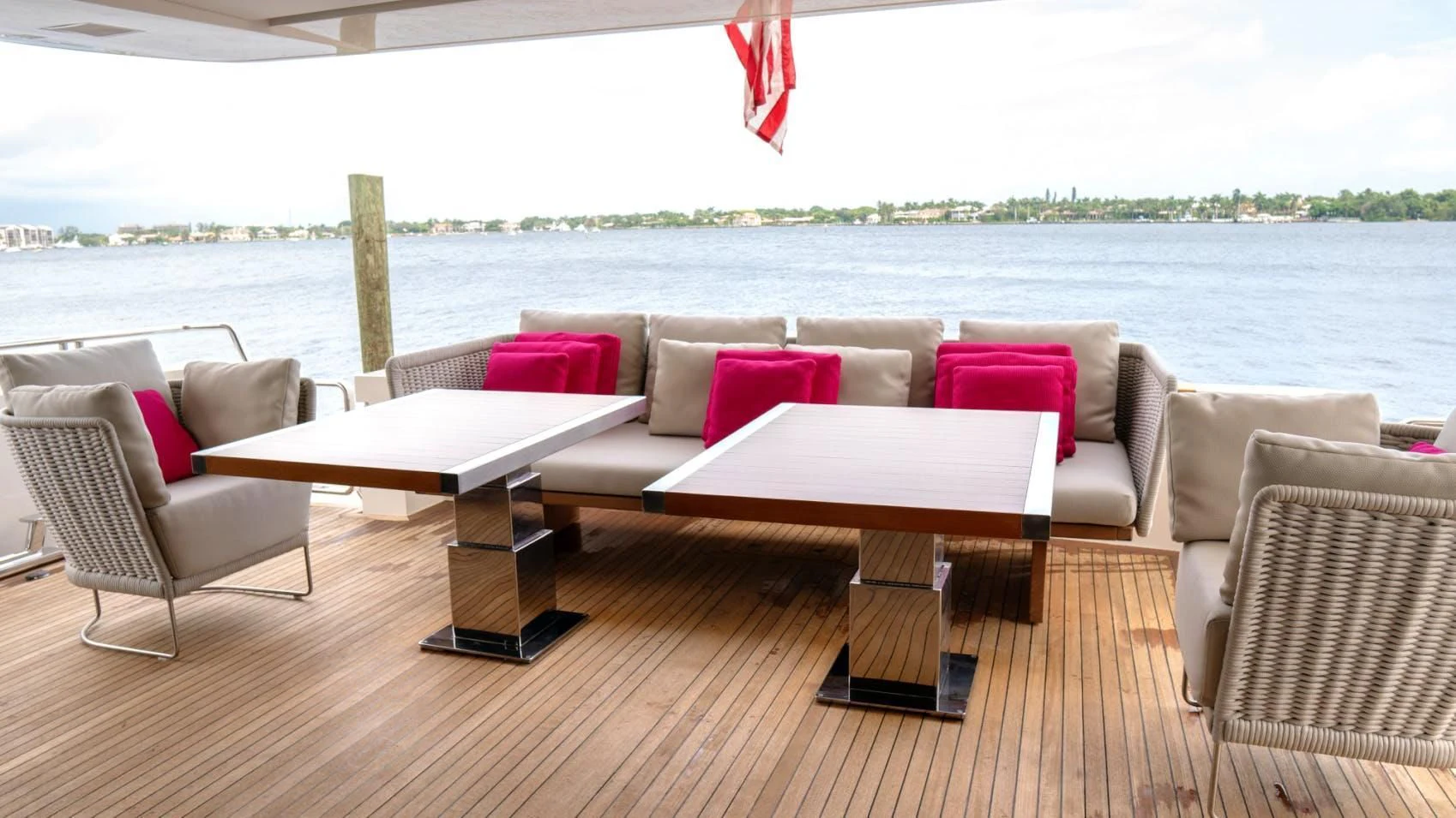 a table and chairs on a deck aboard GOLDEN YACHT Yacht for Sale