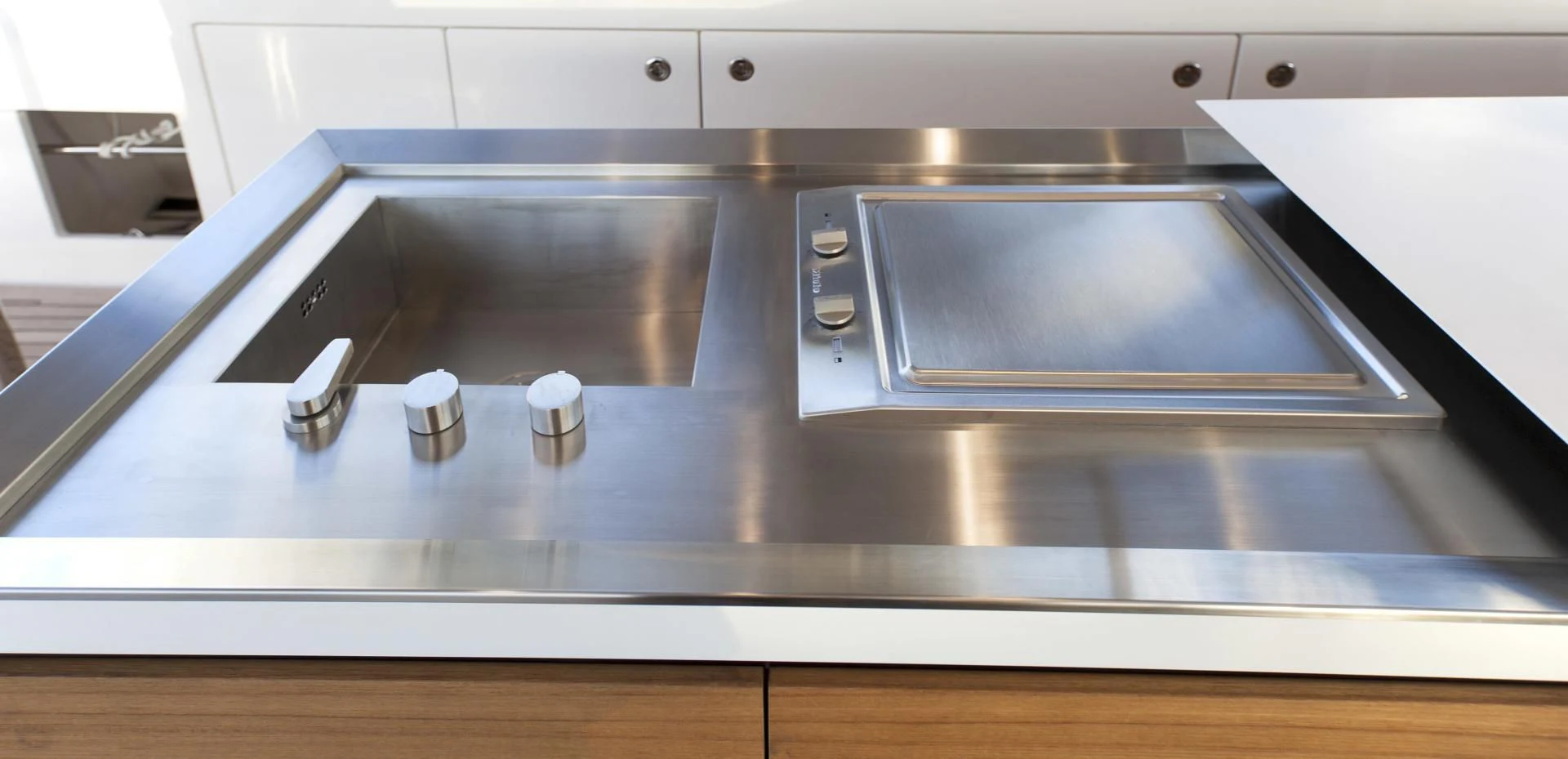 a silver and black oven aboard GOLDEN YACHT Yacht for Sale