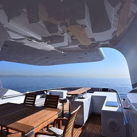 a large ship in the water aboard LIFE SAGA Yacht for Sale