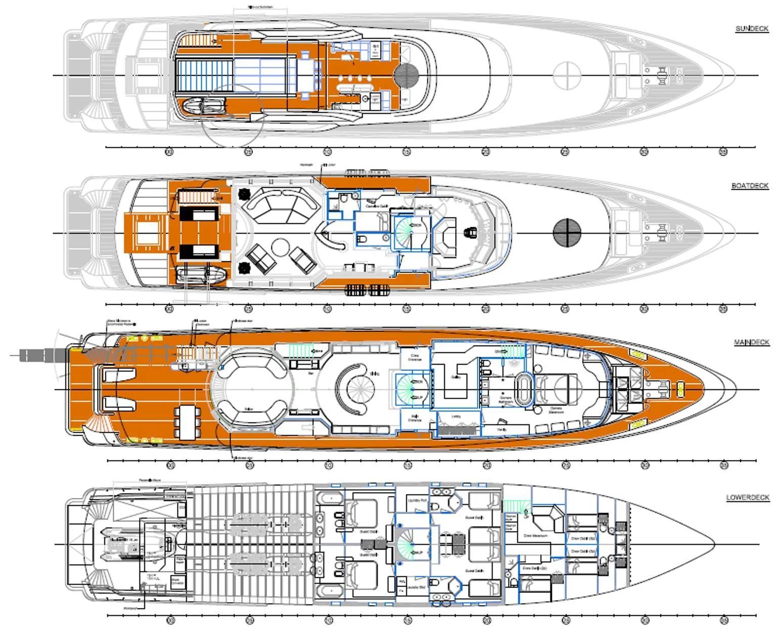 diagram, engineering drawing aboard LIFE SAGA Yacht for Sale