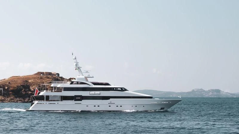 a boat in the water aboard LIFE SAGA Yacht for Sale