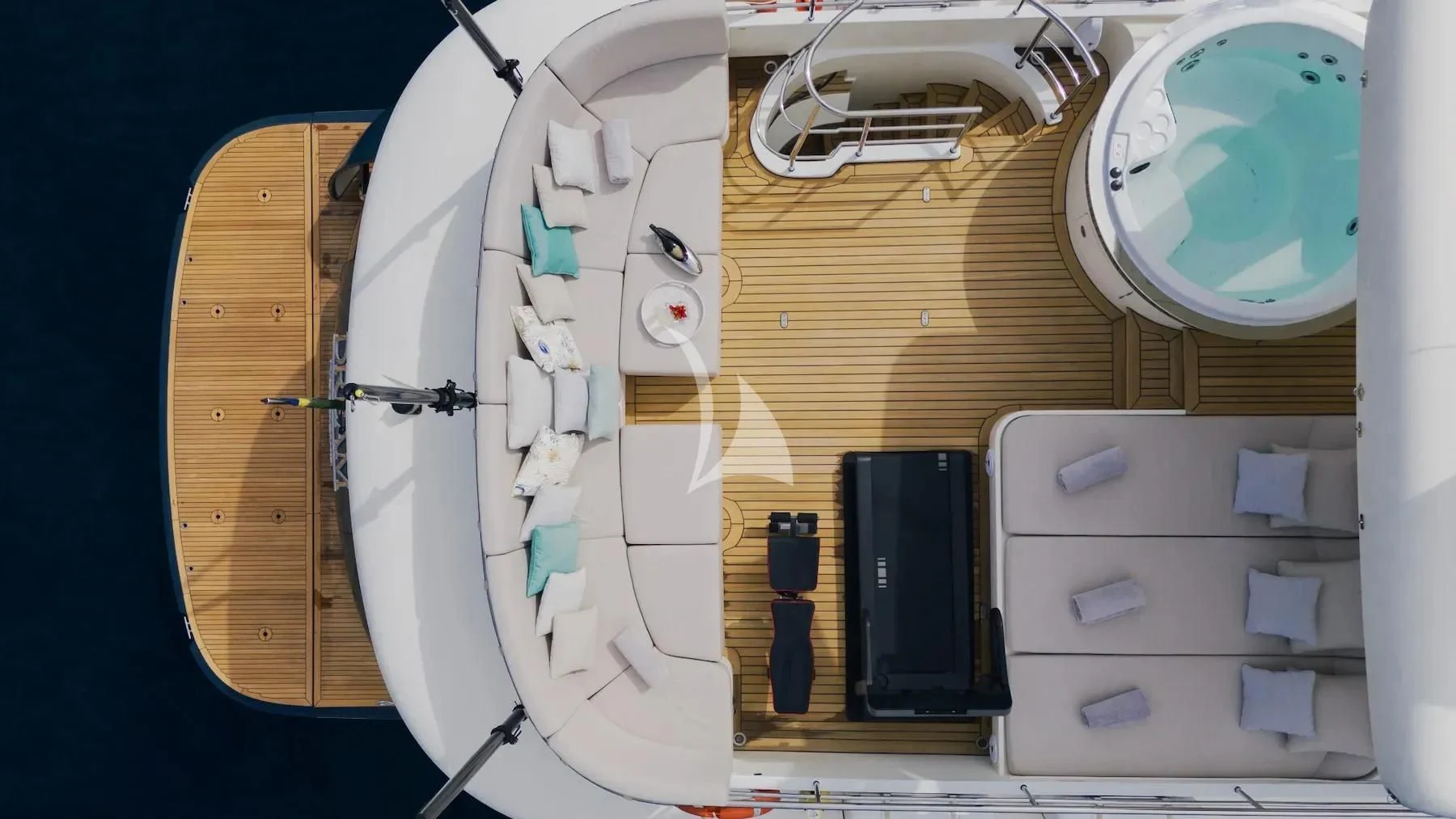 a white rectangular object with a black object on it aboard CARPE DIEM Yacht for Sale