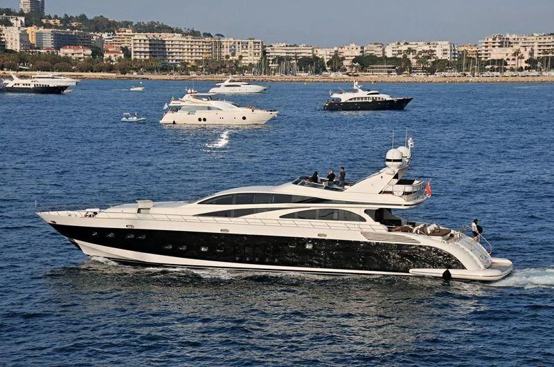 a group of boats on the water aboard CARPE DIEM Yacht for Sale