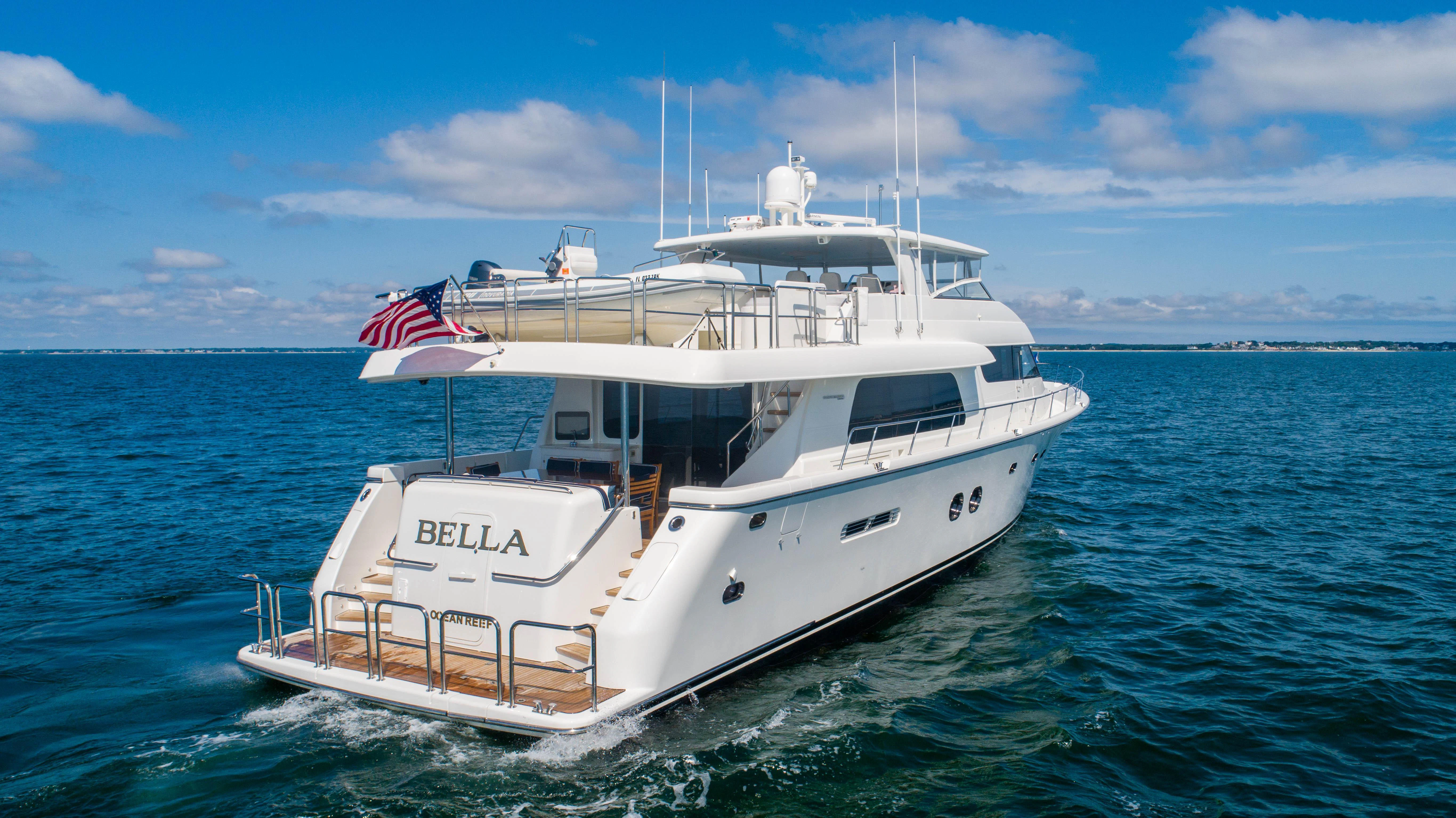 a large white boat in the water aboard CARPE DIEM Yacht for Sale