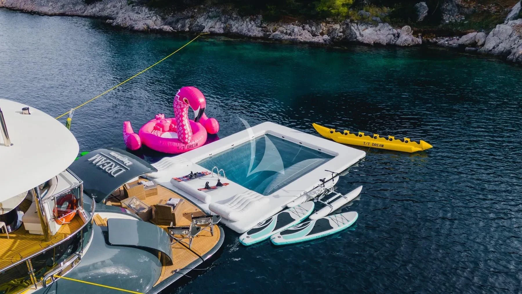 a group of boats in the water aboard CARPE DIEM Yacht for Sale