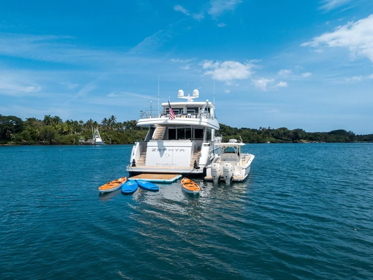 a boat in the water aboard ZEPHYR Yacht for Charter
