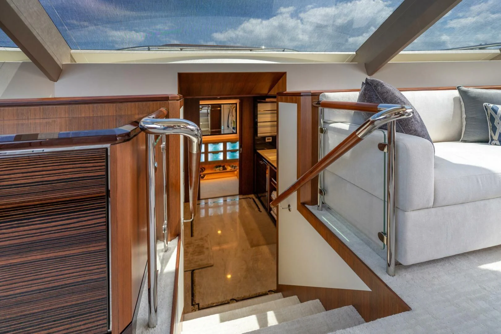a room with a couch and a table aboard ZEPHYR Yacht for Charter