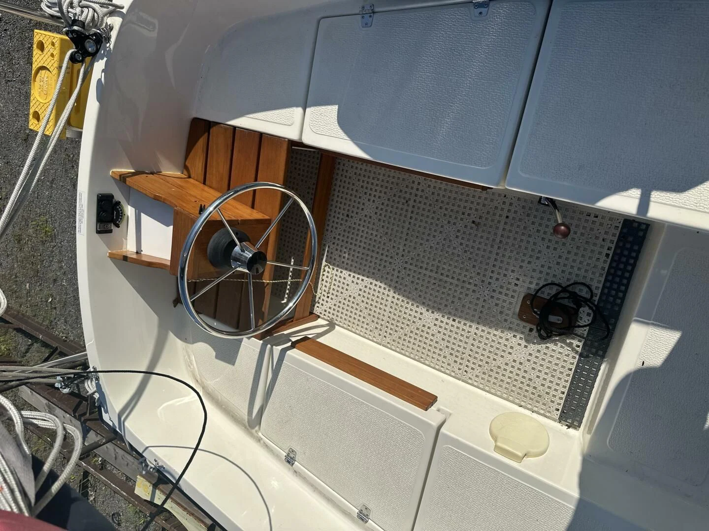 a white box with wires aboard ZEPHYR Yacht for Charter