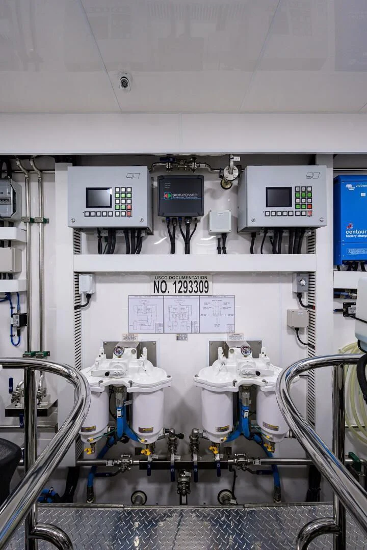 a machine with several machines aboard ZEPHYR Yacht for Charter