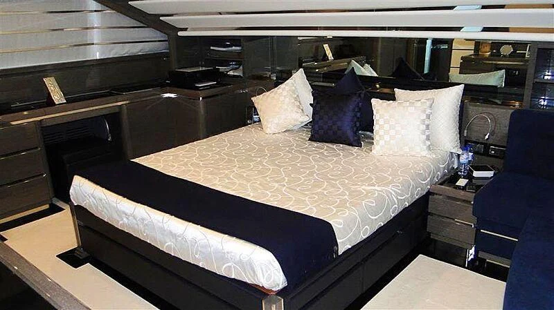 a bed in a room aboard PRATA DO LYS Yacht for Sale