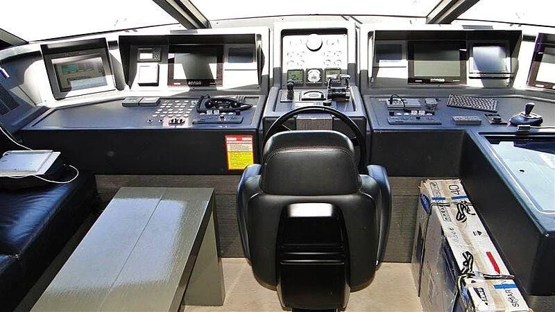 a chair in a room aboard PRATA DO LYS Yacht for Sale