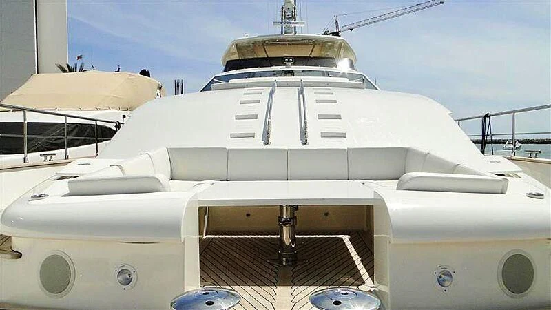 a white boat on a boat aboard PRATA DO LYS Yacht for Sale