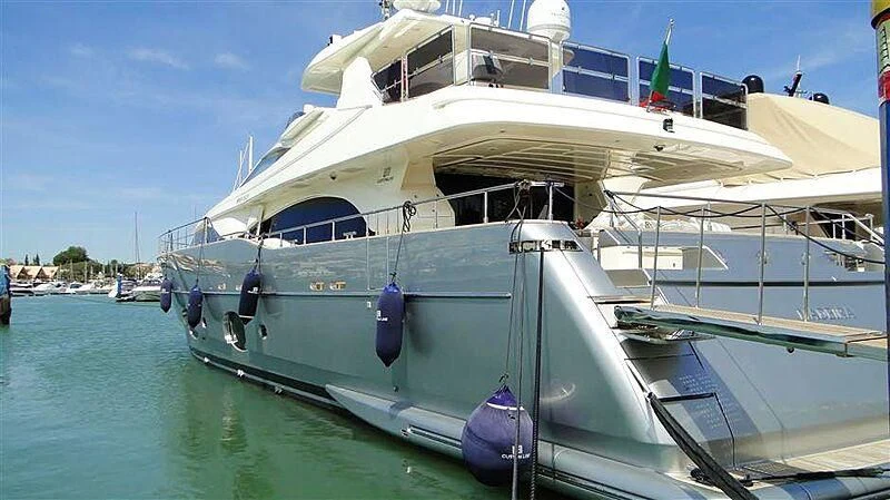 a large white boat aboard PRATA DO LYS Yacht for Sale