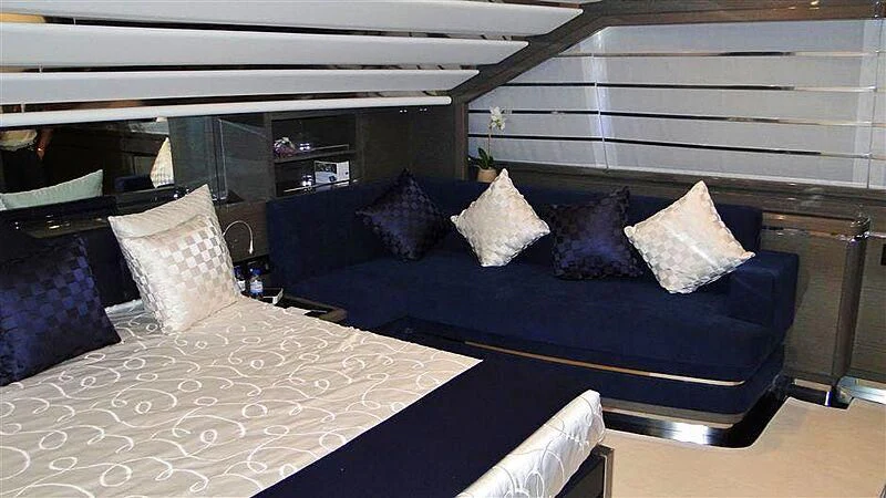 a bed with pillows aboard PRATA DO LYS Yacht for Sale